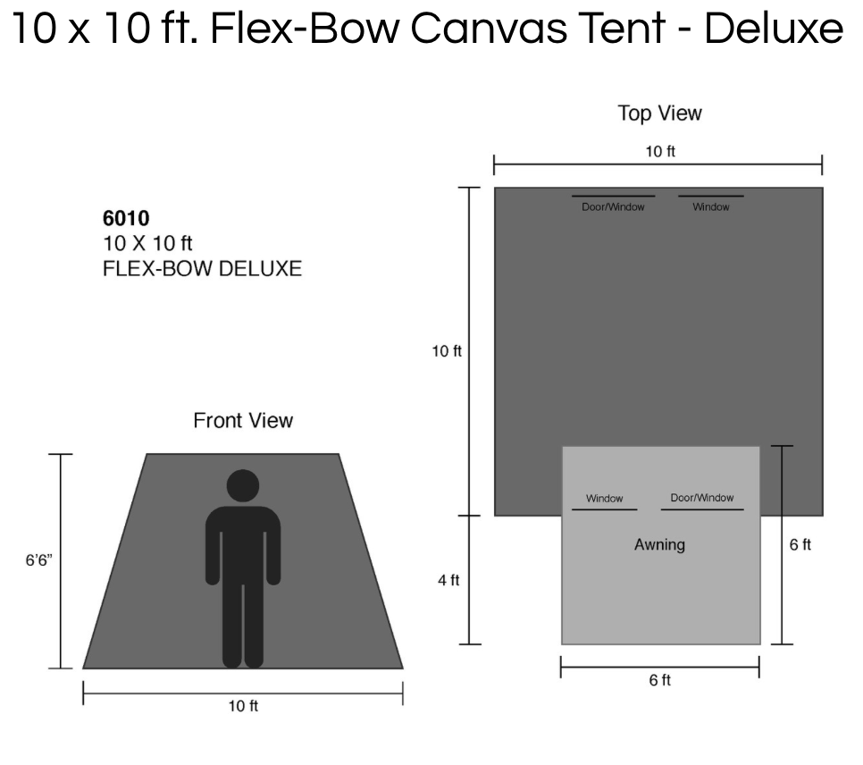 Kodiak Canvas Flex Bow 10x10 6 Person Deluxe Canvas Tent
